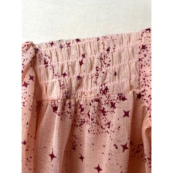 NWT Free People Stars Align blouse in pink combo, size S - Picture 10 of 12
